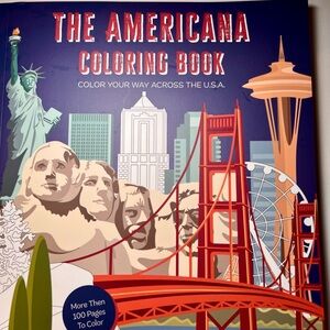 The Americana Coloring Book - Red, Blue, White Adult Relaxation Patriotic USA